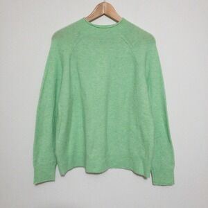 J Crew Roll Neck Wool Alpaca Sweater Womens M Green Relaxed Stretch Supersoft